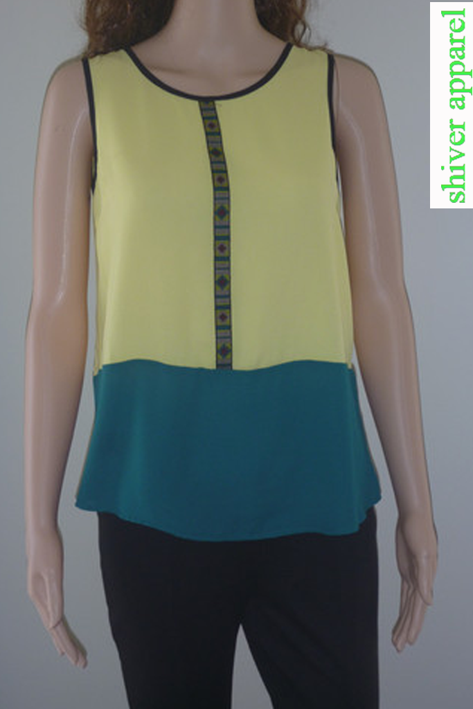 Yellow and Dark Green Top